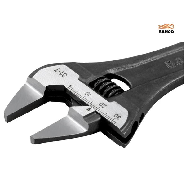 Bahco 8'' (200mm) Thin Jaw Adjustable Spanner with Serrated Pipe Jaws