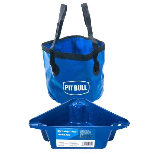 Pit Bull Folding Flexi Bucket 11 litres & Plumb Tub