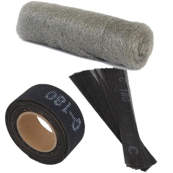 Abrasive Kit - Steel Wool, Cloth Roll & Strips