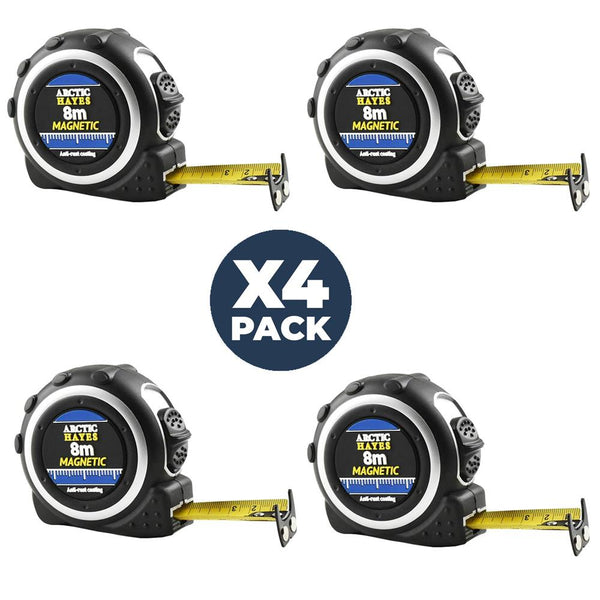 4x Arctic Hayes 8m Magnetic Tape Measure