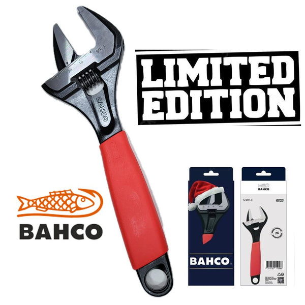 Bahco Limited Edition Adjustable Wrench 8'' (200mm) Wide Jaw Opening to 38mm - Christmas 2024