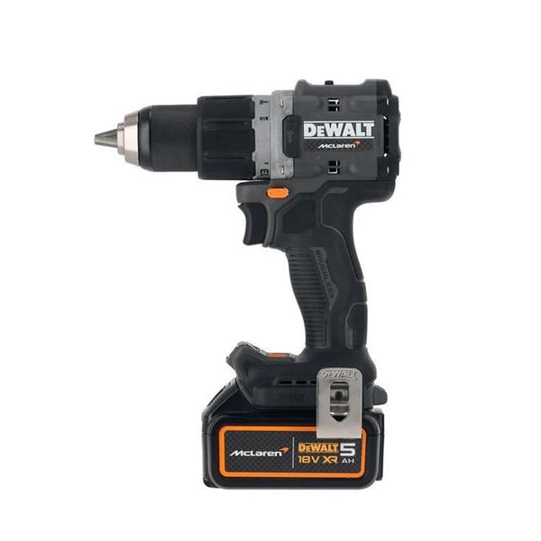 DeWalt DCD85MP2T McLaren F1 18V XR Cordless Brushless Combi Hammer Drill With 2 x 5AH Batteries, Charger & Case