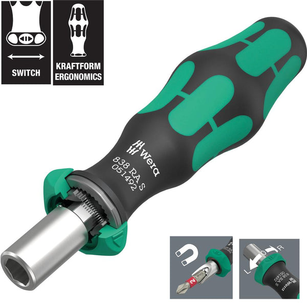 Wera Stubby Ratcheting Screwdriver Handle 838 RA S