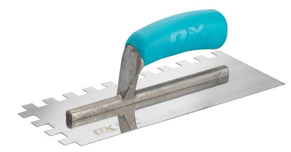 OX Trade Notched Stainless Steel Tiling Trowel - 12mm