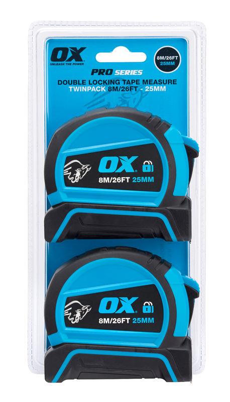 OX Pro Dual Auto Lock Tape Twinpack - 8m / 26ft