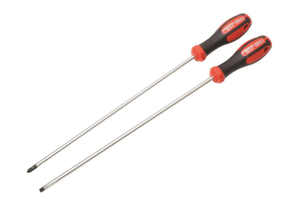 Nerrad 2 PIECE XTRA LONG REACH SCREWDRIVER SET 400MM (300MM SHAFT)