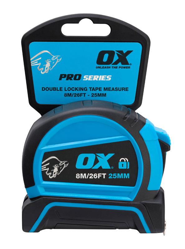 OX Pro Dual Auto Lock Tape Measure - 8m